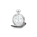 Charles Hubert Stainless Steel White Dial Pocket Watch