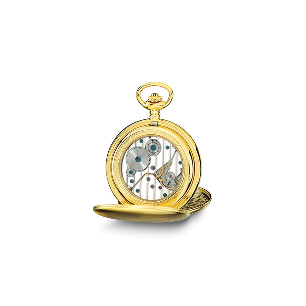 Charles Hubert IP-plated Stainless Steel White Dial Pocket Watch