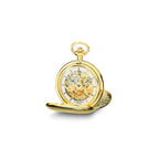 Charles Hubert IP-plated Stainless Steel Skeleton Dial Pocket Watch