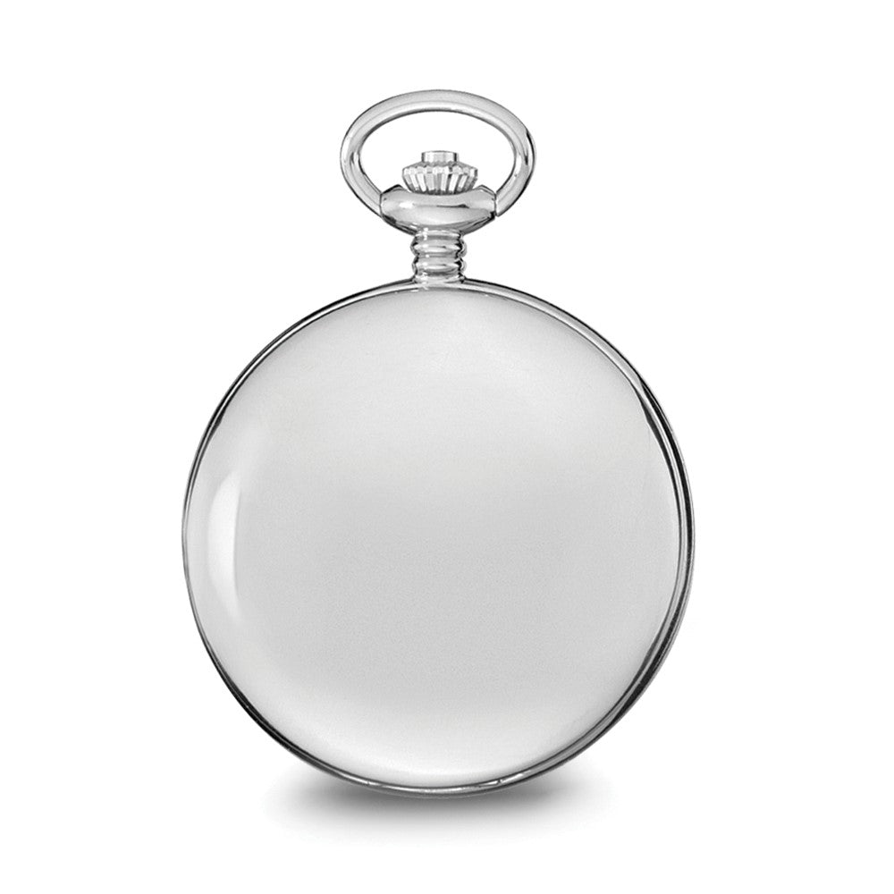 Charles Hubert Stainless Steel Skeleton Dial Pocket Watch