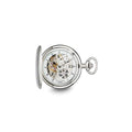 Charles Hubert Stainless Steel Skeleton Dial Pocket Watch