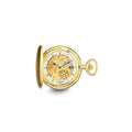 Charles Hubert IP-plated Stainless Steel Skeleton Dial Pocket Watch