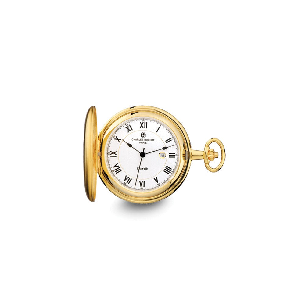 Charles Hubert Gold-finish White Dial Pocket Watch