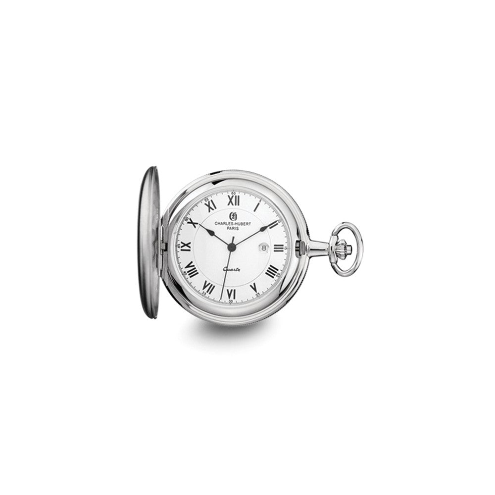 Charles Hubert Chrome-finish White Dial Pocket Watch