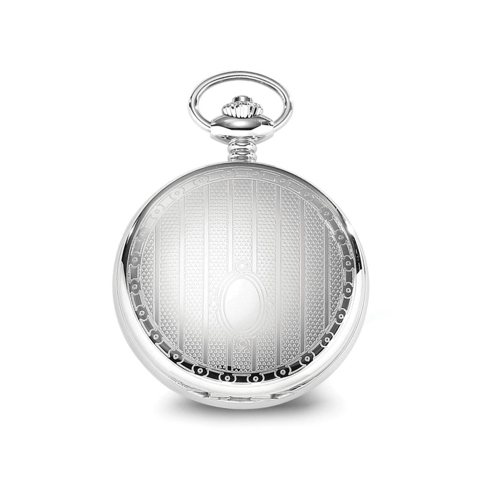 Charles Hubert Chrome-finish Stripe Design Pocket Watch