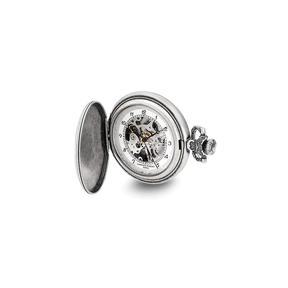 Charles Hubert Antiqued Oval Design Pocket Watch