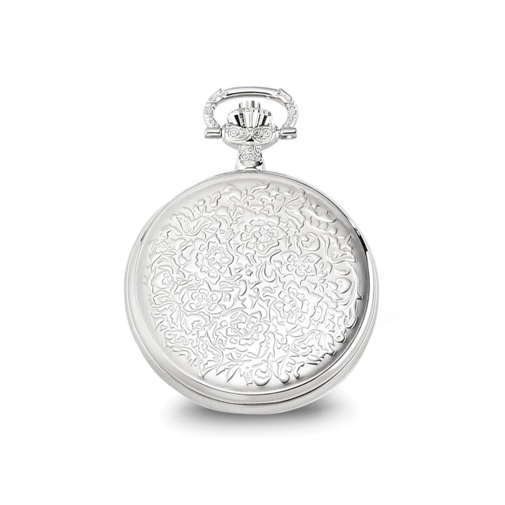 Charles Hubert Chrome-finish Floral Design Pocket Watch