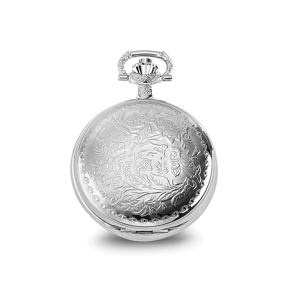 Charles Hubert Chrome-finish Floral Design Pocket Watch