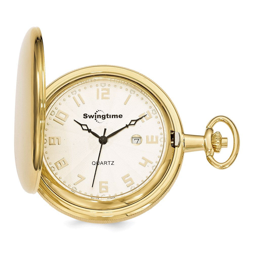 Swingtime Gold-finish Brass Quartz 50mm Pocket Watch