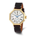 Mens Charles Hubert IP-plated Leather Band Octagonal Watch