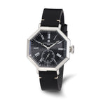 Mens Charles Hubert Black Leather Band Octagonal Watch