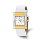 Charles-Hubert Two-Tone Yellow IP-plated Stainless Steel White Dial with Date Leather Band Watch