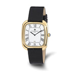 Mens Charles Hubert IP-plated Square Face Leather Band Watch
