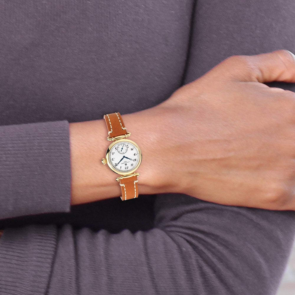 Ladies Charles Hubert IP-plated Stainless Leather Band 34mm Watch