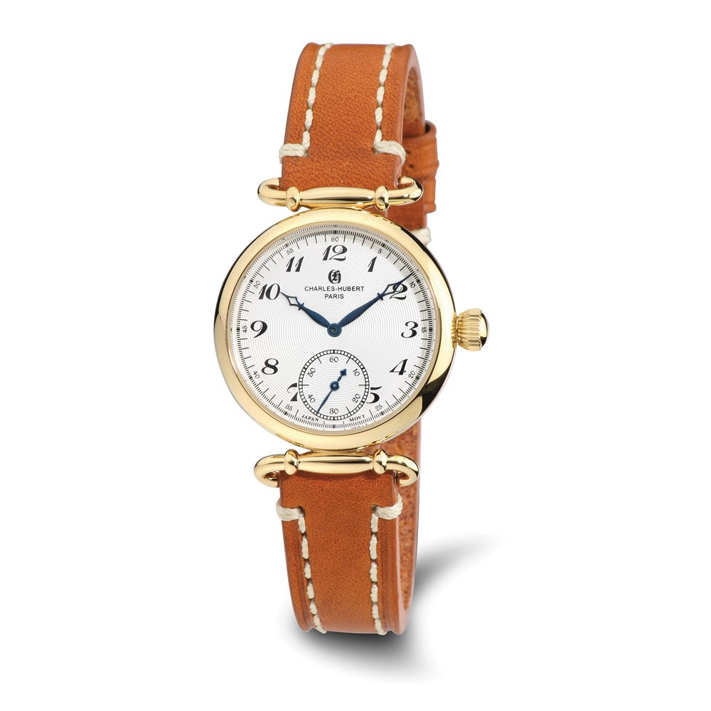 Ladies Charles Hubert IP-plated Stainless Leather Band 34mm Watch