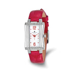 Ladies Charles Hubert Stainless Steel Red Leather Band 23x32mm Watch