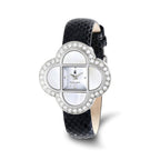 Ladies Charles Hubert Stainless Black Leather Band 36x36mm Watch