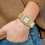 Ladies Charles Hubert Stainless Steel IP-plated Crystal Bezel 27 x 32mm Wat