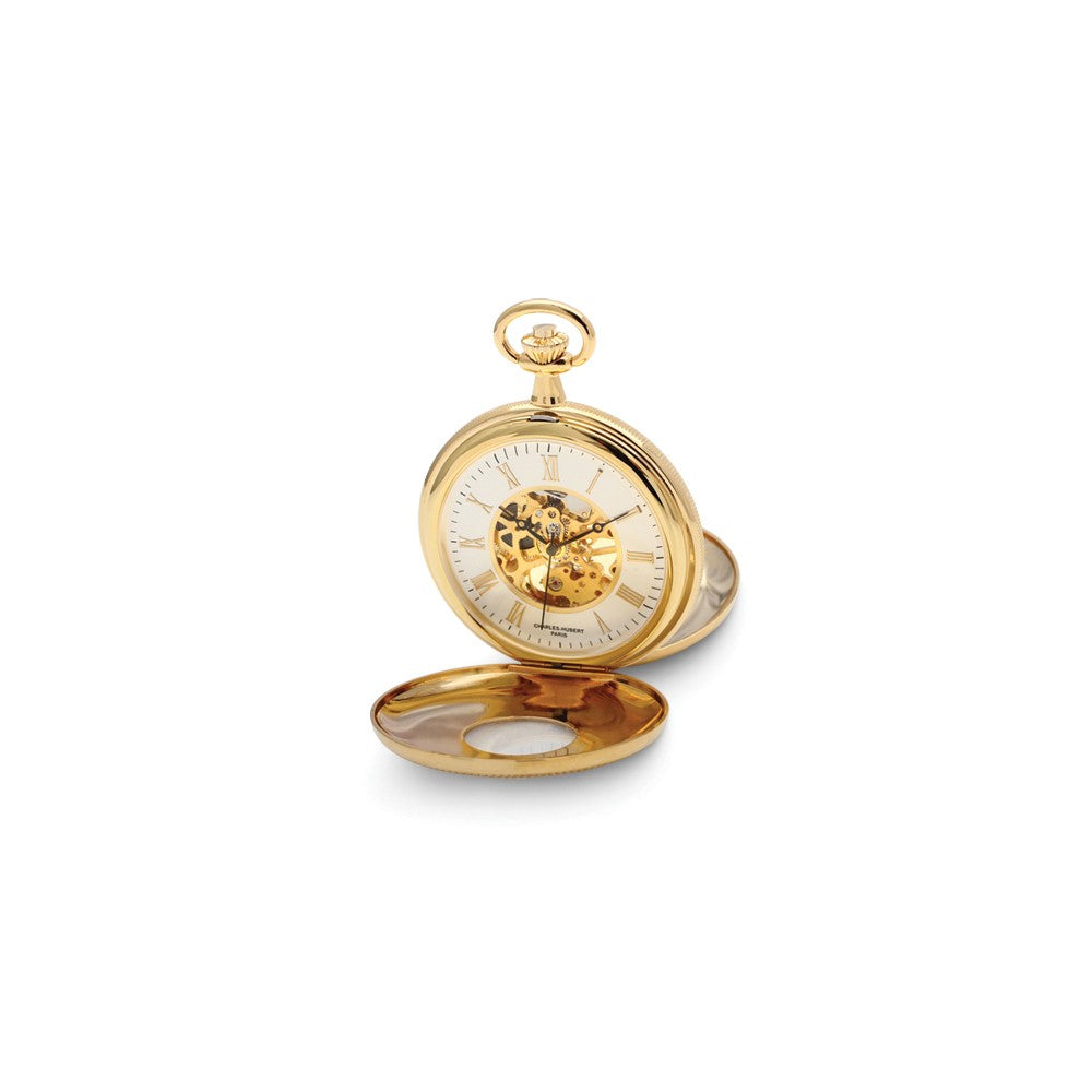 Charles Hubert Gold-finish White Dial Pocket Watch