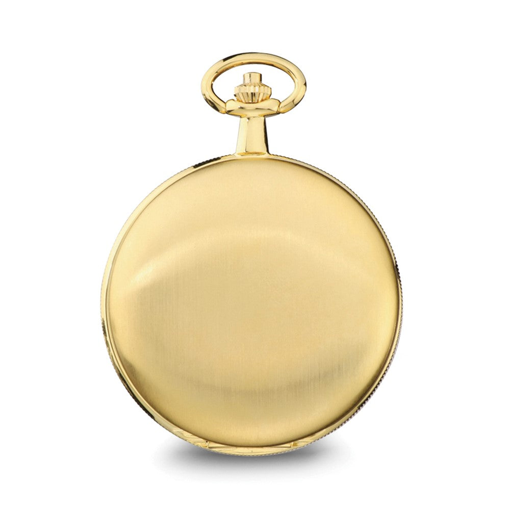Charles Hubert Gold-finish Satin White Dial Day/Date Pocket Watch