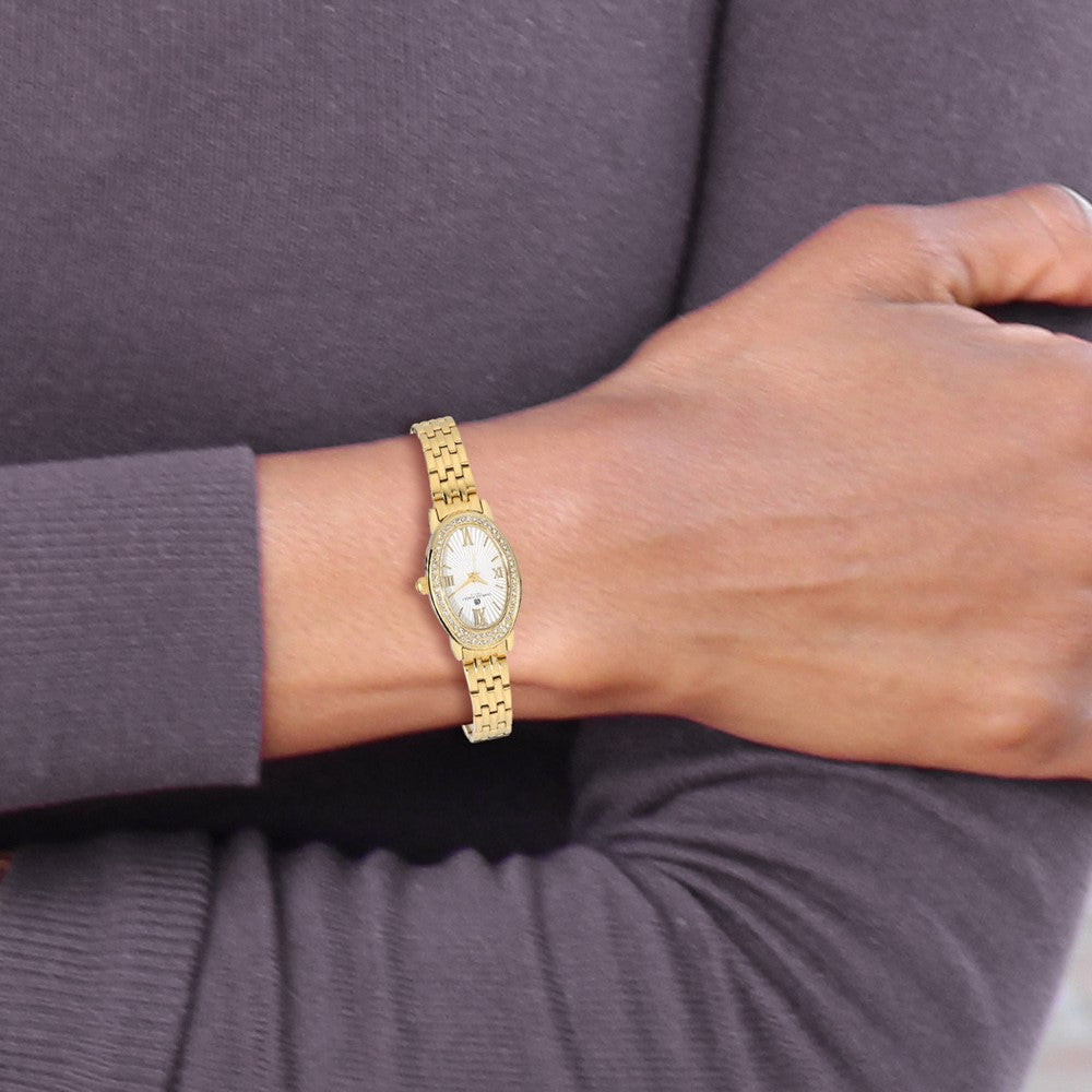 Ladies Charles Hubert IP-plated Stainless Steel Crystal Bezel 21x32mm Watch