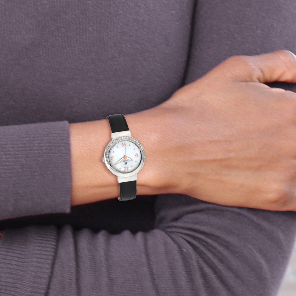 Ladies Charles Hubert Stainless Steel Leather Band 38mm Watch