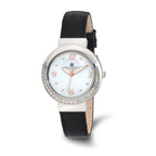 Ladies Charles Hubert Stainless Steel Leather Band 38mm Watch