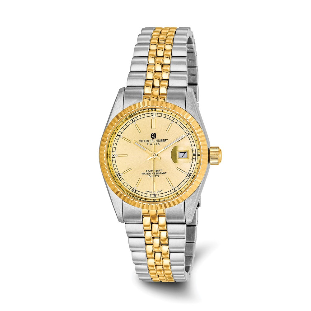 Mens Charles Hubert IP-plated Two-tone Gold-tone Dial Watch