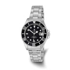 Ladies Charles Hubert Solid Stainless Steel Black Dial Watch