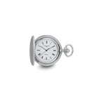 Charles Hubert Satin Chrome-finish Off White Dial Pocket Watch
