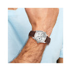 Mens Charles Hubert Stainless Steel Silver Dial Dual Time Watch