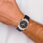 Mens Charles Hubert Stainless Steel Chrono Black Dial Solar-powered Watch