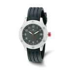 Ladies Charles Hubert Stainless Steel Black Dial Watch