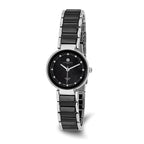 Ladies Charles Hubert Titanium & Ceramic Black Dial Watch