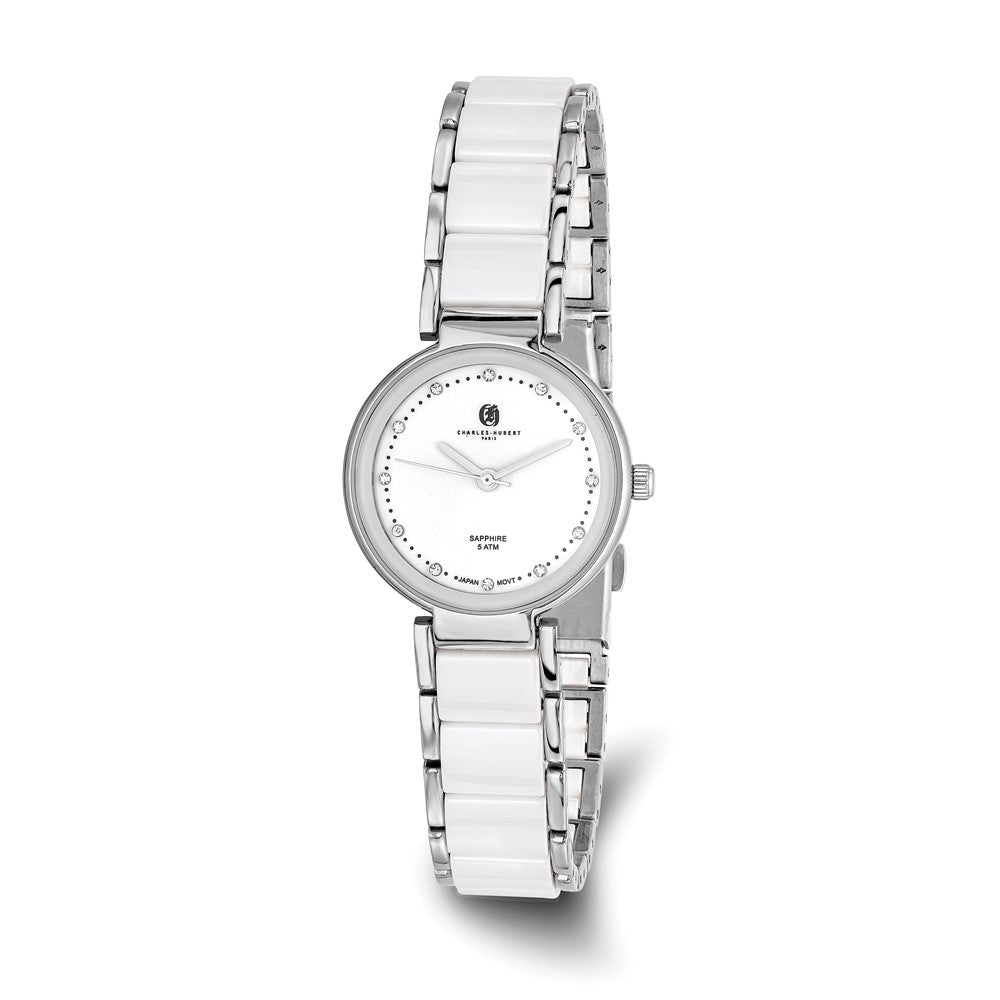 Ladies Charles Hubert Titanium & Ceramic White Dial Watch