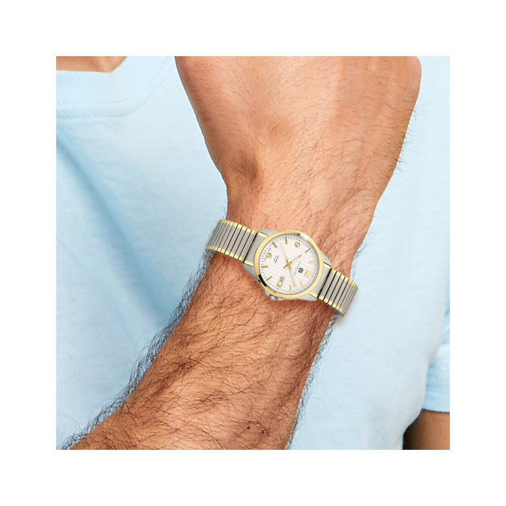 Mens Charles Hubert Titanium Silver Dial Expansion Band Watch