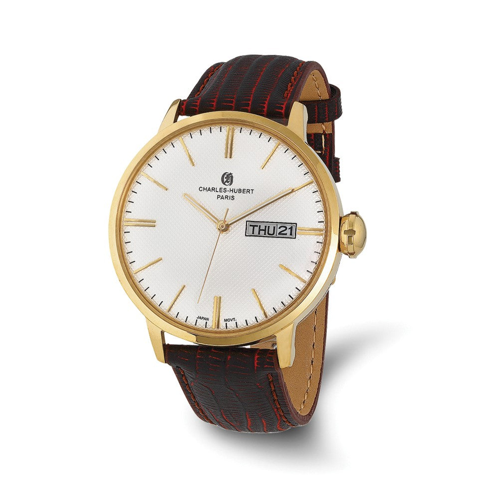 Mens Charles Hubert Stainless Steel White Dial Watch