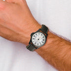 Mens Charles Hubert Black IP-plated Stainless Steel Silver-tone Dial Watch