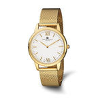 Mens Charles Hubert Stainless Steel IP-plated Gold-tone Dial Mesh Band Wa
