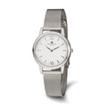 Ladies Charles Hubert Stainless Steel Silver-tone Dial Mesh Band Watch