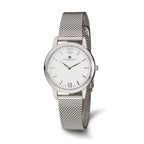 Ladies Charles Hubert Stainless Steel Silver-tone Dial Mesh Band Watch