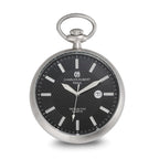 Charles Hubert Stainless Steel Open Face Tritium Quartz Pocket Watch