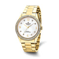 Champion Passion IP-plated Crystal Bezel White Dial Watch