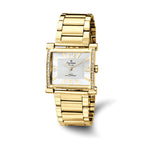 Champion Passion IP-plated Stainless Steel Crystal Bezel Square Dial Watch