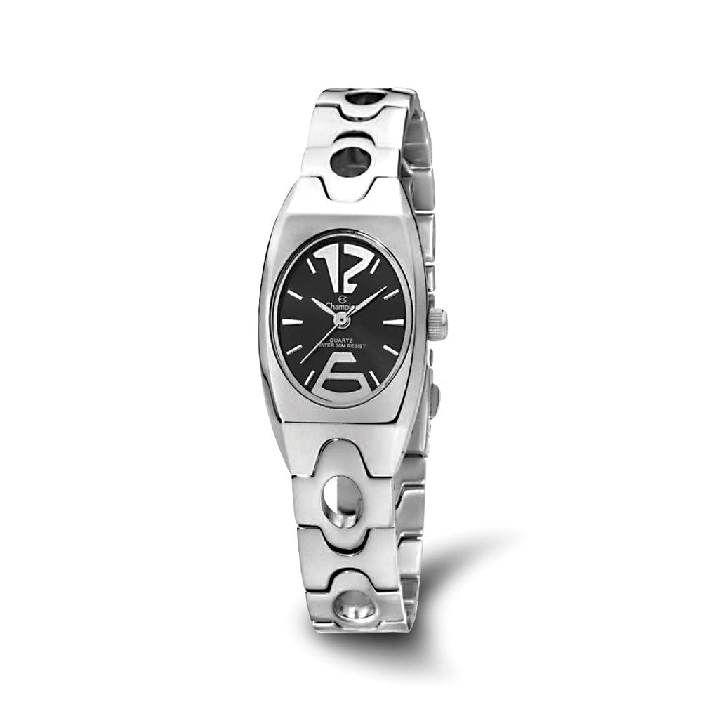 Champion Glamour Stainless Steel Black Dial Watch