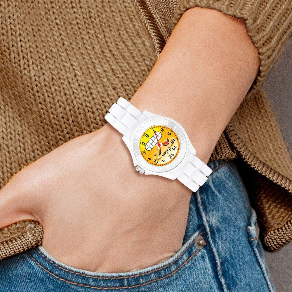 Colori Happy Smile Chilly 30mm White Key Ring/Watch Set