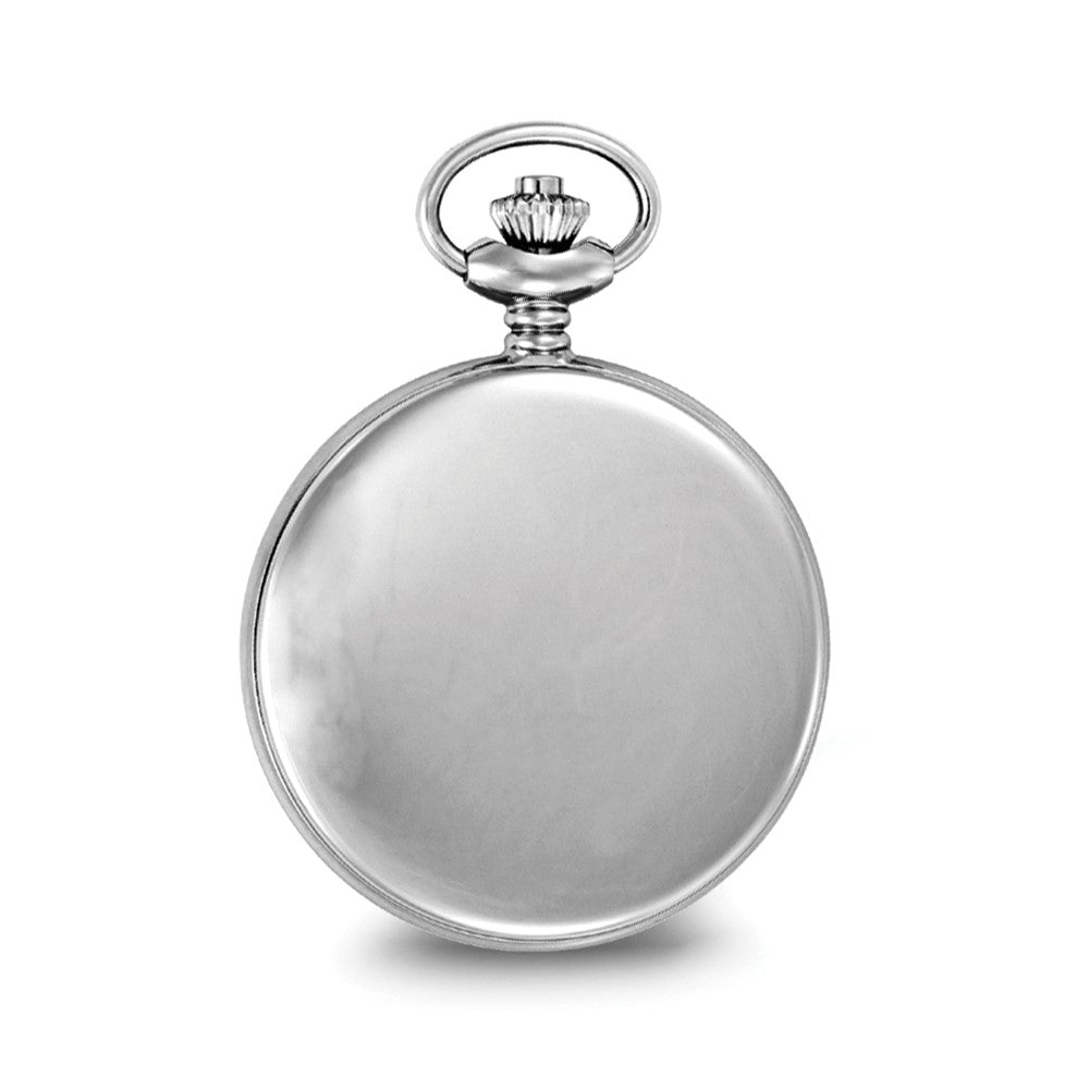 Charles Hubert Stainless Steel White Dial with Date Pocket Watch