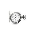 Charles Hubert Stainless Steel White Dial with Date Pocket Watch