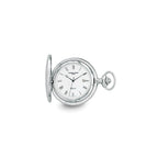 Charles Hubert Stainless Steel White Dial with Date Pocket Watch
