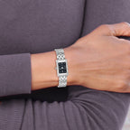 Ladies Charles Hubert Solid Stainless Steel Black Dial 20x25mm Watch
